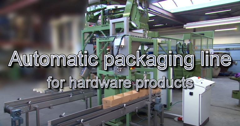 Steel of a video with the text automatic packaging line with magnet orientation